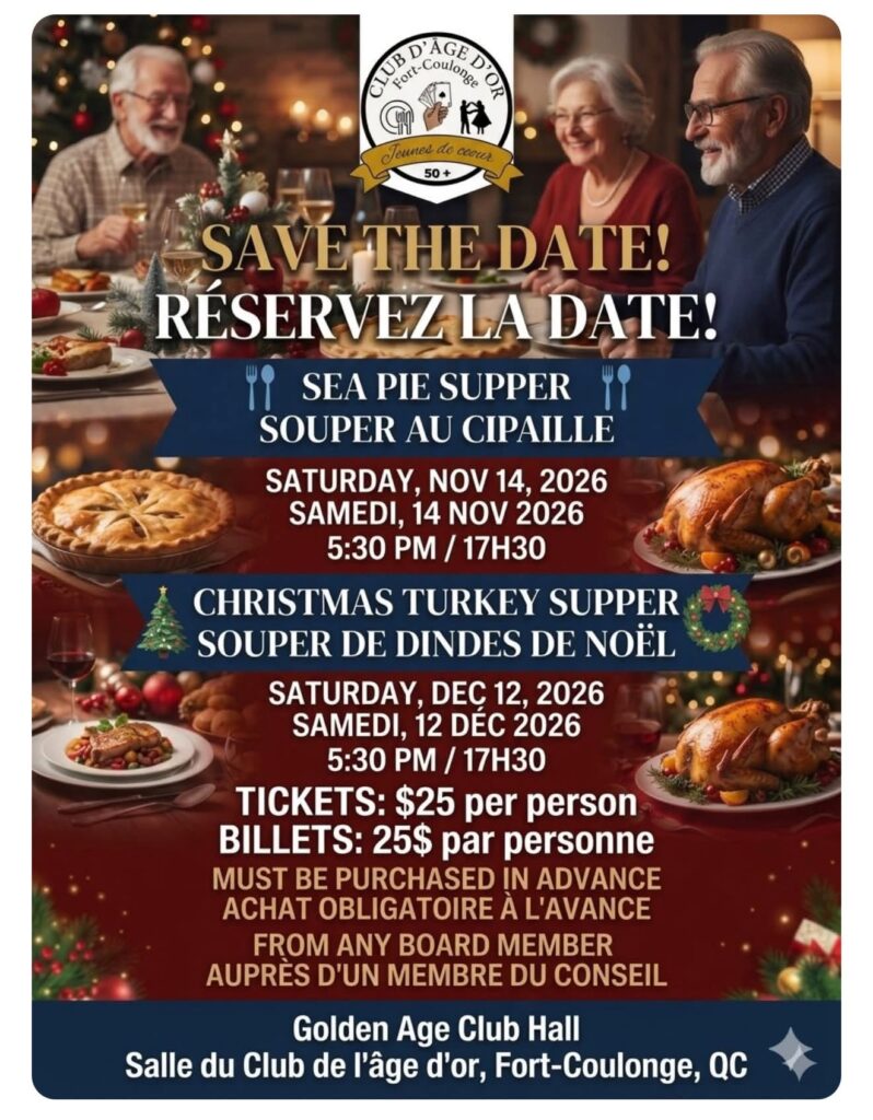 Club D'Age D'Or Fort-Coulonge Christmas Turkey Supper